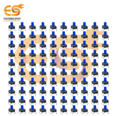 6 x 6 x 8mm Blue Color Tactile Momentary Push Button Switch Pack of 200